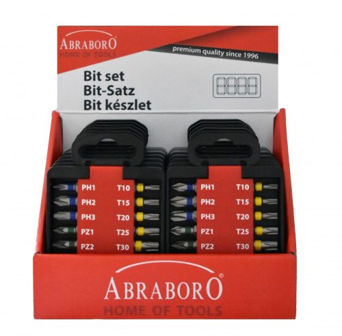 Abraboro SUPRA bitkészlet, PH/PZ/Torx, 13 részes